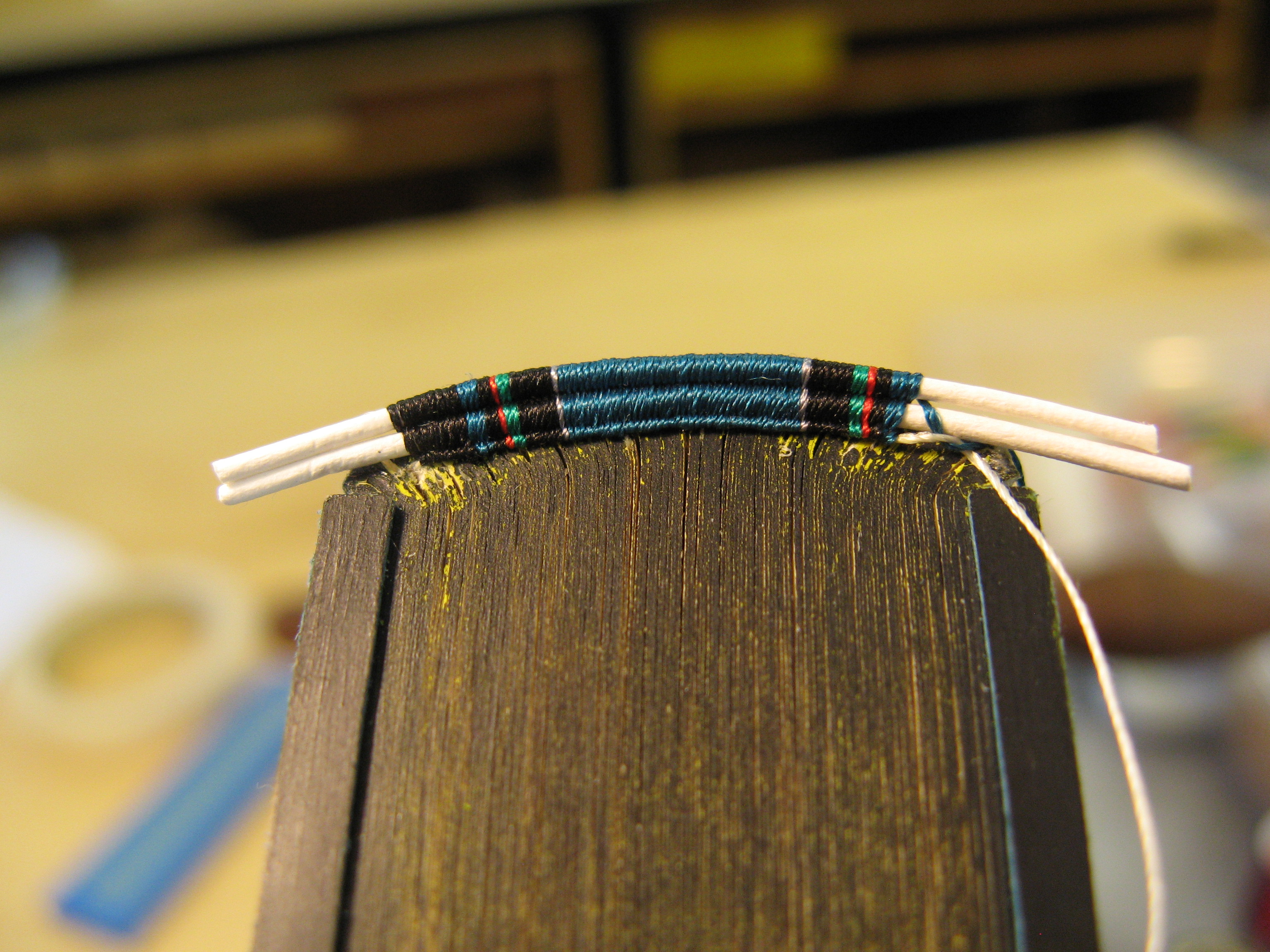 Quality bookbinding headband- Book endband- Yellow & Green – Traditional  BookBinding